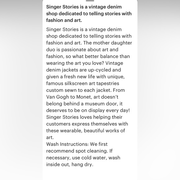 One-of-a-Kind Upcycled Denim Jacket Claude Monet - Picture 7 of 8